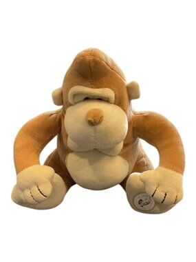 JANE GOODALL Plush Tan Gorilla Toy Embroidered Face